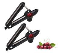 2 piezas Denoyautor Cereza Y Ciruela,Acero Cerezas Ciruelas Frutas Deshuesador Manual Multifuncional Hogar,Acero Inoxidable Denoyautor Aceitunas Portátil Plástico Cocina para Fruta Deshuesadores