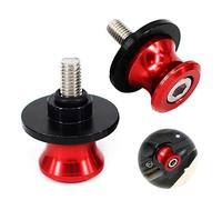 2 Piezas Diábolos Moto Basculante Bobina de Deslizadores Tornillo del Soporte M8 Moto CNC Aluminio del Soporte Slider Accesorios Apto para Suzuki GSX R 600 750 1000 2001 - 2014, Rojo
