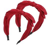 2 Piezas Diadema con Lazo Grande Diadema con Lazo for Niñas Lazos for el Cabello for Mujer Diadema de Bandana Roja Diademas Anudadas for Mujer Diademas con Lazo de Navidad Tela Multifunción