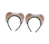 2 Piezas Diadema con orejas de mono accesorios para el cabello de fiesta tocado de niña hair topper decoración fiesta tocado de orejas de mono pelo de fiesta de disfraces Saludar BESTYASH