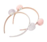 2 Piezas Diadema de Bola de Peluche, Tocado Rosa de Tela | Accesorio Infantil para Cosplay y Fiesta, Forma de Bola Blandita, Adecuado para Actuaciones