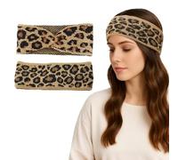 2 piezas diadema de para mujer, diadema con estampado de leopardo, cinta para el pelo, diademas de invierno para mujer, orejeras cálidas para mujer y niña