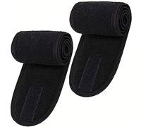 2 piezas Diadema Maquillaje,Diadema de maquillaje ajustable con Pegatina mágica,Pelo Banda para Maquillaje,para Cara Wash,Yoga,Bañarse(Negro)