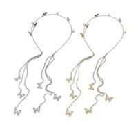 2 Piezas Diademas Con Borlas, Diademas De Mariposa Con Pedrería, Diademas De Moda, Diademas Elegantes, Accesorios Para Usar, Diademas Para Mujer