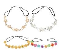 2 Piezas Diademas De Flores De Perlas, 2 Piezas Diademas De Margaritas, Diademas Elásticas, Diademas Retro Para Mujer, Diademas Decorativas Para Niñas