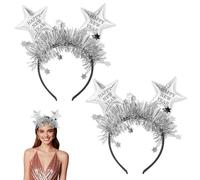 2 Piezas Diademas para el Pelo Happy New Year, decoración para Nochevieja 2026, diseño Brillante para Fiestas, Celebrar el año Nuevo, Elegante y cómoda para Todos