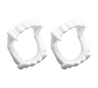 2 Piezas Dientes de Vampiro para Niños Dentadura Vampiro Halloween Vampire Teeth Drácula de Plástico Accesorio para Halloween Fiestas de Mascarada (Blanco)