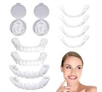 2 Piezas Dientes Postizos Temporales, Carillas Dentales De Silicona, Dentaduras Postizas Instantáneas, Dentadura Dentada De Sonrisa, Dientes De Carillas Cosméticos Para Hombre Y Mujer