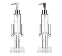 2 Piezas Dispensador De Jabon Cascanueces Navideños, Botella Decorativa Rellenable para Jabón De Manos Navideño, Jaboneras para Cocina, Regalos De Navideños, Dispensador De Transparente De Acrílico