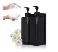 2 Piezas Dispensador Jabon Baño Pared, Sin Taladrar 500ml Gel y Champu Ducha, Botella de Jabón de Recargable, Diseño de Apertura con Llave, para Líquido/Jabón/Champú/Loción/Gel de Ducha