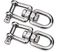 2 Piezas Dispositivo de Grillete Giratorio de Acero Inoxidable 304, Gancho Giratorio de Doble Extremo M8 Ojo a Ojo Giratorio Anillo Conector para Colgar Sillas, Sacos de Arena, Industriales.