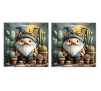 2 Piezas DIY Diamond Painting Kit para Adultos, Anciano Cactus, 5D Diamont Art, Mosaico Pintura Bordado, Adecuado para Niño Principiantes, Decoración de Dormitorio, Regalo para Niña, 30x30cm Z7YX-762