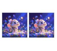 2 Piezas DIY Diamond Painting Kit para Adultos, Animales De EnsueñO, 5D Diamont Art, Mosaico Pintura Bordado, Adecuado para Niño Principiantes, Decoración de Dormitorio, 90x90cm Z7YX-537