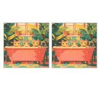 2 Piezas DIY Diamond Painting Kit para Adultos, BañEra De Gato, 5D Diamont Art, Mosaico Pintura Bordado, Adecuado para Niño Principiantes, Decoración de Dormitorio, Regalo para Niña, 40x40cm Z7YX-510