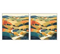 2 Piezas DIY Diamond Painting Kit para Adultos, Carretera De MontañA Accidentada, 5D Diamont Art, Mosaico Pintura Bordado, Adecuado para Niño Principiantes, Decoración de Dormitorio, 100x100cm Z7YX611