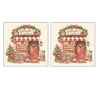 2 Piezas DIY Diamond Painting Kit para Adultos, Casa De Horneado Rosa, 5D Diamont Art, Mosaico Pintura Bordado, Adecuado para Niño Principiantes, Decoración de Dormitorio, 30x30cm Z7YX-182