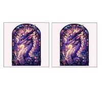 2 Piezas DIY Diamond Painting Kit para Adultos, DragóN PúRpura, 5D Diamont Art, Mosaico Pintura Bordado, Adecuado para Niño Principiantes, Decoración de Dormitorio, Regalo para Niña, 80x80cm Z7YX-937