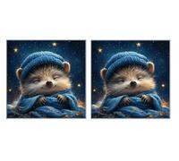 2 Piezas DIY Diamond Painting Kit para Adultos, Estrella HáMster, 5D Diamont Art, Mosaico Pintura Bordado, Adecuado para Niño Principiantes, Decoración de Dormitorio, Regalo para Niña, 30x30cm Z7YX-80