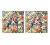 2 Piezas DIY Diamond Painting Kit para Adultos, Flores De Loro, 5D Diamont Art, Mosaico Pintura Bordado, Adecuado para Niño Principiantes, Decoración de Dormitorio, Regalo para Niña, 40x40cm Z7YX-891
