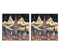 2 Piezas DIY Diamond Painting Kit para Adultos, Flores De MontañA Nevada, 5D Diamont Art, Mosaico Pintura Bordado, Adecuado para Niño Principiantes, Decoración de Dormitorio, 40x40cm Z7YX-862