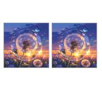 2 Piezas DIY Diamond Painting Kit para Adultos, Mariposa De Diente De LeóN, 5D Diamont Art, Mosaico Pintura Bordado, Adecuado para Niño Principiantes, Decoración de Dormitorio, 80x80cm Z7YX-593