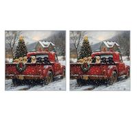 2 Piezas DIY Diamond Painting Kit para Adultos, Navidad De Cachorros, 5D Diamont Art, Mosaico Pintura Bordado, Adecuado para Niño Principiantes, Decoración de Dormitorio, 70x70cm Z7YX-781