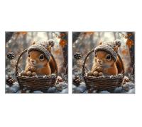 2 Piezas DIY Diamond Painting Kit para Adultos, Nueces De HáMster, 5D Diamont Art, Mosaico Pintura Bordado, Adecuado para Niño Principiantes, Decoración de Dormitorio, Regalo para Niña, 35x35cm Z7YX79