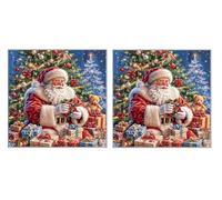 2 Piezas DIY Diamond Painting Kit para Adultos, Papá Noel, 5D Diamont Art, Mosaico Pintura Bordado, Adecuado para Niño Principiantes, Decoración de Dormitorio, Regalo para Niña, 30x30cm Z7YX-666