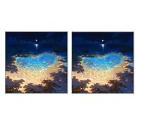 2 Piezas DIY Diamond Painting Kit para Adultos, Playa Nocturna, 5D Diamont Art, Mosaico Pintura Bordado, Adecuado para Niño Principiantes, Decoración de Dormitorio, Regalo para Niña, 30x30cm Z7YX-885
