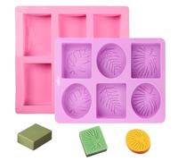 2 Piezas Diy Moldes Para Jabones Artesanales, 12 Cavidades Moldes de Jabón Caseros Oval Rectangular, Fácil de Soltar, Antiadherente Moldes Jabones para Jabón Casero Hecho a Mano, Manualidade