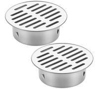 2 Piezas Drenaje de Piso De Acero Inoxidable Rejilla Desague Ducha Redonda Sumidero Ducha para Cocina, Baño, Terraza, Jardín, Techo, Balcón Uso110 Boca Plana