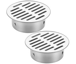 2 Piezas Drenaje de Piso De Acero Inoxidable Rejilla Desague Ducha Redonda Sumidero Ducha para Cocina, Baño, Terraza, Jardín, Techo, Balcón Uso110 Boca Plana