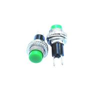 2 piezas DS-316 DS-314 interruptor de botón pequeño de 10MM sin bloqueo interruptor de bocina de timbre de reinicio automático interruptor eléctrico(DS-314 Green)