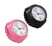2 Piezas Elegante Reloj de Anillo de Dedo Redondo | Estilo Vintage y Contemporáneo, Ligero y Resistente, para Conjuntos y Salidas Informales