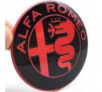 2 Piezas Emblema Decorativo 74mm Versión Red Black Compatible con Alfa Romeo Parrilla Delantera Coche Insignia Capó Pegatinas Maletero Calcomanías