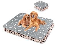 2 Piezas Empapadores Perros Lavables de 90*80CM, Empapadores Perros Reutilizables,Training Pads para Mascotas, Almohadillas de orina para Antideslizantes Impermeables para Gatos- Gris-Brown
