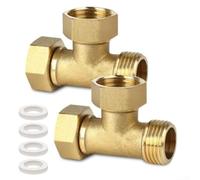 2 piezas en T de latón giratorio G 1/2 pulgadas distribuidor para aire acondicionado, calefacción, baño juntas, incluye para construcción robusta
