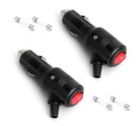 2 Piezas Enchufe De Mechero 12V/24V Toma de Mechero para Coche Adaptador Con Interruptor y Luz LED Conector De Alta Potencia 15A Con Fusibles Toma Para Coche Camión Caravana Moto y Nevera Portátil