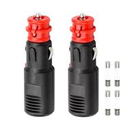 2 Piezas Enchufe Mechero 12V-24V Enchufe de Encendedor de Cigarrillos Plug con Fusible de 10A Conector Macho de Mechero de Coche para Automóviles Motos Camiones