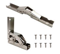 2 piezas engrosado soporte de bisagra plegable de 90 grados, bisagras ocultas para puertas y muebles, soporte resistente para mesas y estanterías, cierre silencioso y montaje sencillo