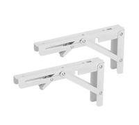 2 Piezas Escuadras Abatibles, 250mm Soporte Estantería Plegable Metal, Soporte de Estante Plegable, Pared Soporte de Estante para Cocina, Dormitorio, Estudio