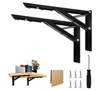 2 Piezas Escuadras Abatibles 290mm, CTDMJ Escuadras para Estanterias, Soporte Estantería Plegable, Montados en la Pared Soporte para Mesa Abatible, Pared Soporte de Estante, Carga Máxima: 90KG