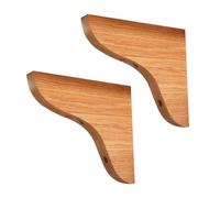 2 Piezas Escuadras para Estante roble Soporte Tabique Pared Madera maciza natural Montaje en pared Soporte Estante Flotante Triángulo Fijo para Escritorio,Estanterías de Cocina (16x18cm)