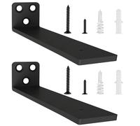 2 Piezas Escuadras Para Estanterias, Soporte Baldas Pared, Escuadras Metalicas Invisibles, Soporte Estantería Metal con Tornillossado para Fácil Montaje en Pared (20cm, Negro) 8in