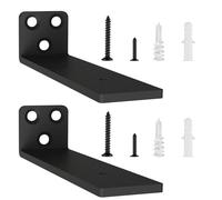 2 Piezas Escuadras Para Estanterias, Soporte Baldas Pared, Escuadras Metalicas Invisibles, Soporte Estantería Metal con Tornillossado para Fácil Montaje en Pared (15cm, Negro) 6in