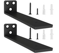 2 Piezas Escuadras Para Estanterias, Soporte Baldas Pared, Escuadras Metalicas Invisibles, Soporte Estantería Metal con Tornillossado para Fácil Montaje en Pared (30cm, Negro) 12in