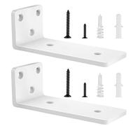 2 Piezas Escuadras Para Estanterias, Soporte Baldas Pared, Escuadras Metalicas Invisibles, Soporte Estantería Metal con Tornillossado para Fácil Montaje en Pared (15cm, Blanco) 6in
