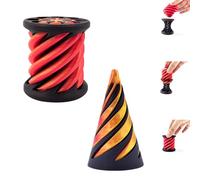 2 Piezas Escultura De Paso De Pirámide 3D Imposible Pyramid Passthrough Sculpture 3D Printed Spira-L Cone Toy Rompecabezas Infantil En Espiral De Descompresión Juego Simple Regalo Divertido