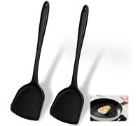 2 Piezas Espatulas Silicona Cocina, Juego de Espátulas de Silicona, Espátula Antiadherentes Resistente al Calor, Utensilios de Cocina para Servir, Freir, Cocinar Huevos, Peacado, Verduras, Steak