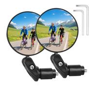2 Piezas Espejo Retrovisor Bicicleta Ajustable 360° Rotativo y 180° Plegable, Espejo Convexo para Diámetro Interior del Manillar 18-22mm Bicicleta MTB/Carretera/Patinete Electrico